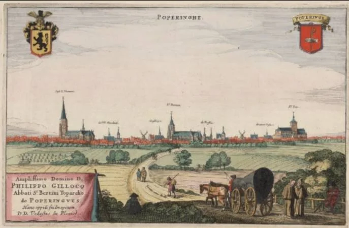 Poperinge in de eerste helft van de 17e eeuw (afbeelding uit Flandria Illustrata - 1641)
