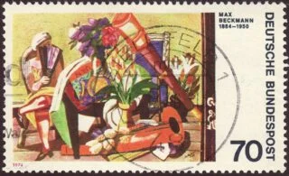 Schilderij van Max Beckmann op een Duitse postzegel