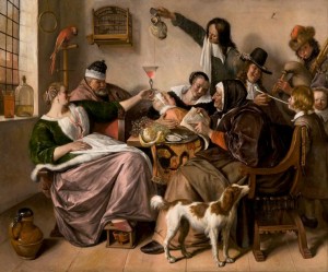 Jan Steen ‘Soo voer gesongen, soo na gepepen’ ca. 1668-1670, Mauritshuis Den Haag