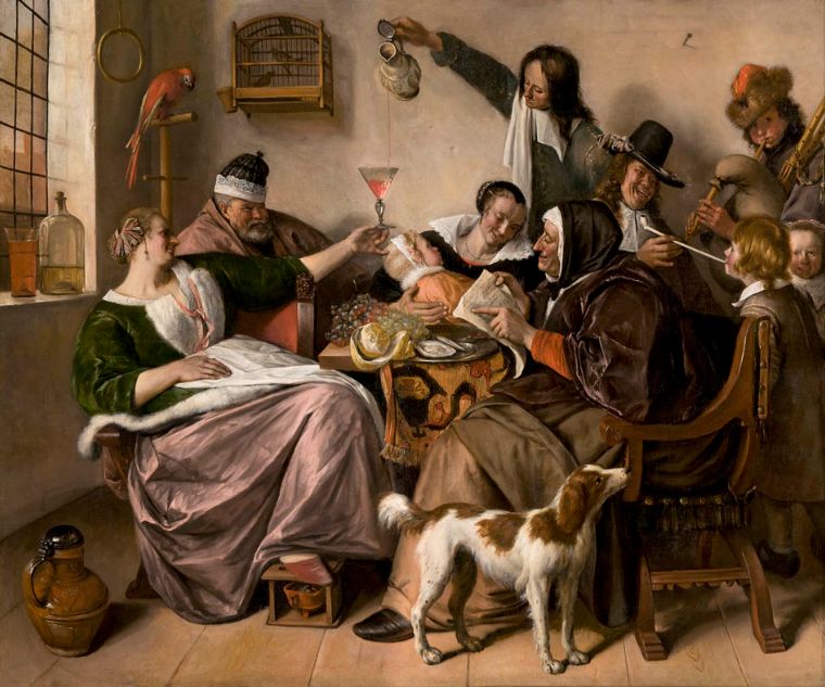 Jan Steen ‘Soo voer gesongen, soo na gepepen’ ca. 1668-1670, Mauritshuis Den Haag
