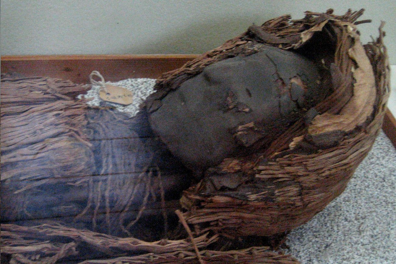 Hoofd van een Chinchorro-mummie