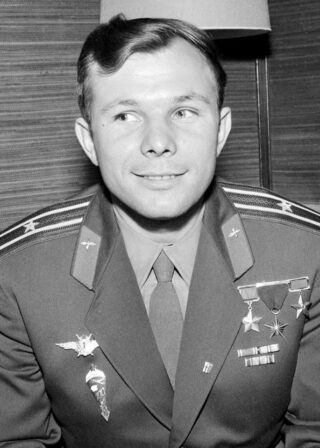 Yuri Gagarin tijdens een bezoek aan Zweden in 1961 