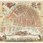 Gekleurde stadsplattegrond van Daniel de la Feuille