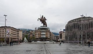 Het standbeeld van Alexander de Grote in Skopje - cc