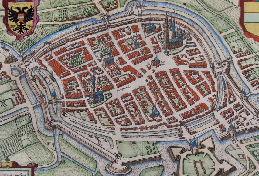 Groningen in 1575 (Publiek Domein - wiki - Braun & Hogenberg - Rijksuniversiteit Groningen)