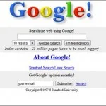 Oude startpagina van Google
