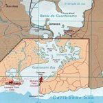 Guantánamo Bay, kaart met de grenzen van de marinebasis