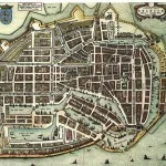 Kaart van Enkhuizen in 1652, uit Blaeu's Toonneel der Steden
