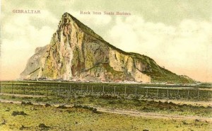 Gibraltar op een Britse ansichtkaart, circa 1909
