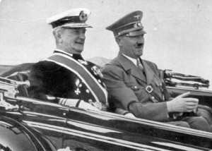 Admiraal Horthy tijdens een conferentie met Hitler