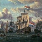 Het fregat Pieter en Paul op het IJ - Abraham Storck, 1698-1700
