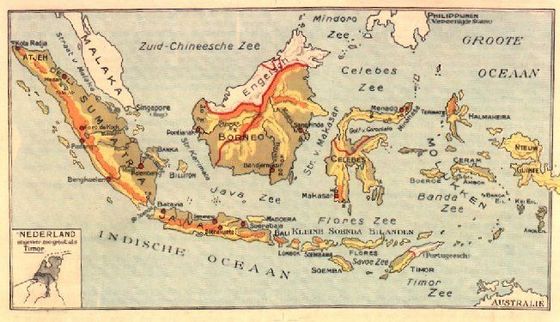 Oude kaart van Nederlands-Indië