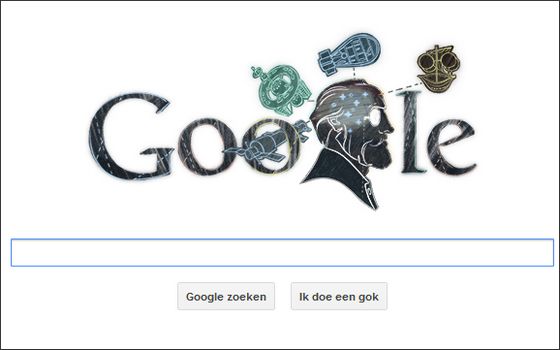 Google Doodle voor Konstantin Tsjolkovski, 17 september 2012