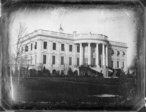 Voor zover bekend de oudste foto van het Witte Huis. Foto is in 1864 gemaakt door John Plumbe