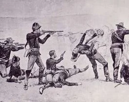 Slag bij Wounded Knee (afbeelding van Frederic Remington, 1891)