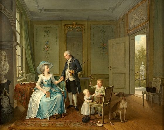 Gezin van Arent Anthoni Roukens - Willem Joseph Laquy, 1786 - Collectie Museum Het Valkhof