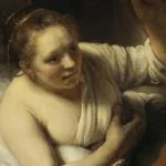 Rembrandt (1647?) Sara in verwachting van Tobias. National Gallery of Scotland, Edinburgh. Volgens Gary Schwartz zou dit Geertje Dircks kunnen zijn.