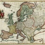 De kaart van Europa in 1708 van Moll, opgedragen aan Her most sacret Majesty Ann, Queen of Great Britain, France & Ireland - Afb: www.RareMaps.com - Barry Lawrence Ruderman Antique Maps Inc.)
