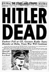 Krantenbericht over de dood van Adolf Hitler