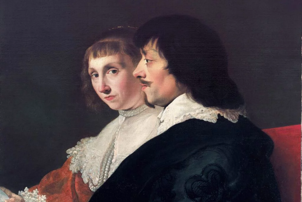 Dubbelportret van Constantijn Huygens en echtgenote Suzanna van Baerle door Jacob van Campen, ca. 1635