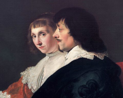 Dubbelportret van Constantijn Huygens en echtgenote Suzanna van Baerle door Jacob van Campen, ca. 1635