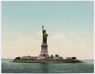 Vrijheidsbeeld op een postkaart uit circa 1897
