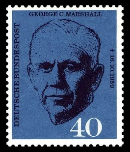 George Marshall op een Duitse postzegel uit 1960