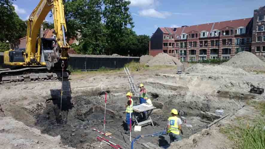 De opgraving in Enkhuizen - Foto: Archeologie West-Friesland, Hoorn