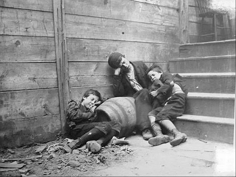 Kinderen in New York, ca. 1888 - Foto: Jacob Riis