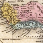 Het niet bestaande Kong-gebergte op een kaart van West-Afrika uit 1839