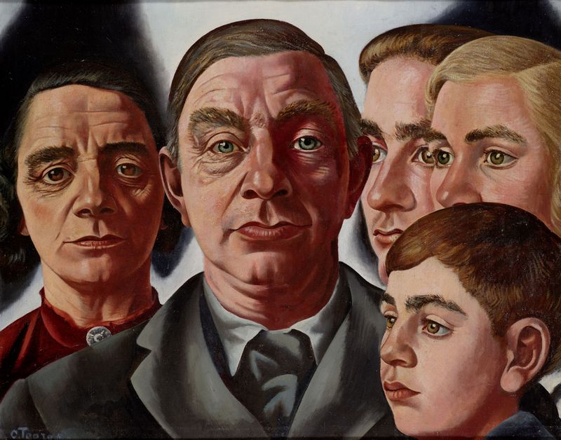 John Rädecker met vrouw en kinderen - Charley Toorop, 1935-38 (Collectie Stedelijk Museum Alkmaar)