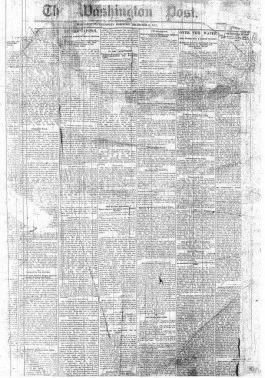 Eerste editie van The Washington Post, de december 1877