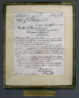 De eerste zakelijke brief van Anton Philips - Foto: Philips Museum