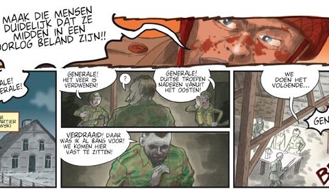 Episode in de strip waarin Sosabowski zich realiseert dat zijn troepen zonder veerpont opgesloten zitten. - Hennie Vaesen