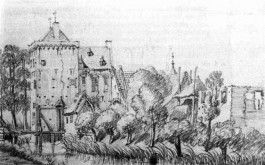 Huis Rijswijk op een pentekening van Jan de Beijer