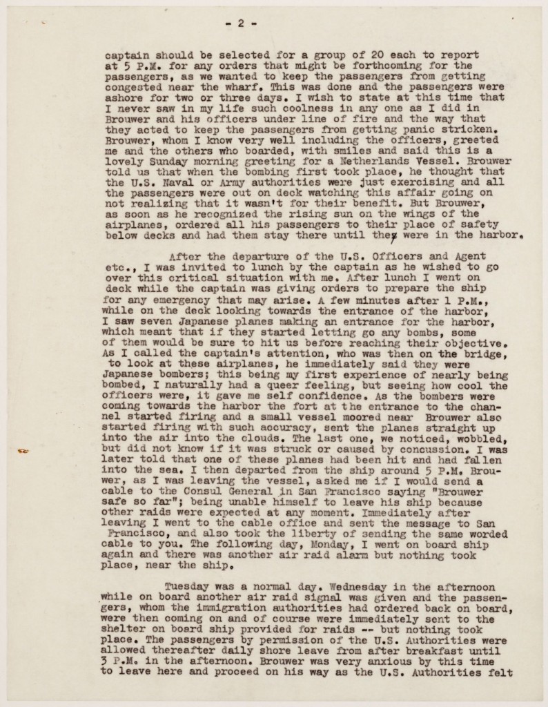 Verslag Pearl Harbor, 21 december 1941 - Nationaal Archief