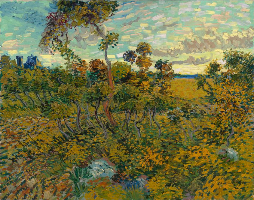 Zonsondergang bij Montmajour - Vicnent van Gogh, 1888 (Van Gogh Museum)
