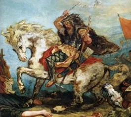 Attila de Hun op een werk van Eugene Delacroix