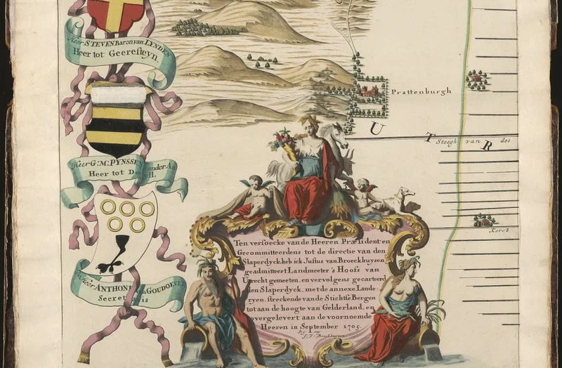 Gelderse Vallei in 6 bladen door Justus van Broeckhuysen, 1705 - Pagina (detail) uit de Atlas der Neederlanden - http://cf.uba.uva.nl/atlasderneederlanden