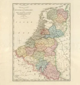 Koninkrijk der Nederlanden en het Groothertogdom Luxemburg volgens de bepalingen van het Wener Congres, uitgave François Bohn, 1816 - http://cf.uba.uva.nl/atlasderneederlanden