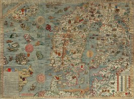 De zogenaamde Carta Marina uit 1539 van het Oostzeegebied. (Universiteit Minnesota)