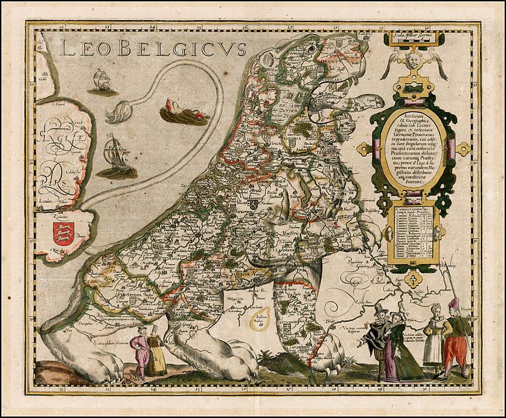 Willekeurige kaart van Pieter van den Keere (Petrus Kaerius)