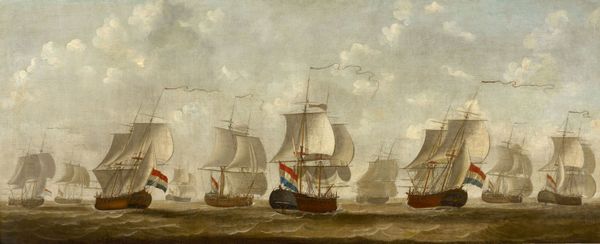 De MCC-vloot op een schilderij van de Zeeuwse kunstenaar Engel Hoogerheyden (1740-1807)