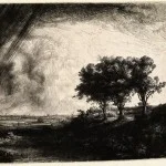 Rembrandt, De drie bomen ( B 212 ), 1643. Ets en droge naald, enige staat.