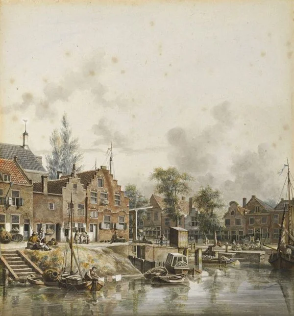 Tekening van de Bemuurde Weerd - Jan Hendrik Verheijen, ca. 1830 (Utrechts Archief)
