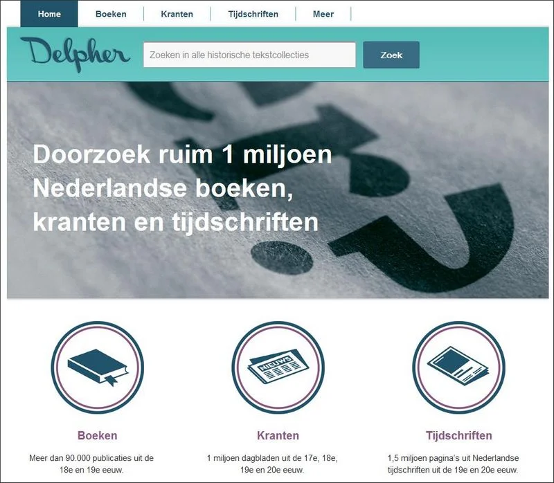 Op de startpagina van Delpher kan een keus worden gemaakt voor het graven in boeken, kranten of tijdschriften. Of 'Meer'. en dat zijn de ANP-radio-bulletins.