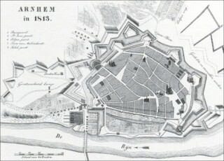 Kaart van Arnhem in 1813 (Arneym.nl - Negentiende eeuw)