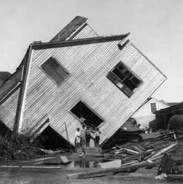 Huis nadat de verwoestende orkaan Galveston heeft aangedaan - Foto: Griffith & Griffith