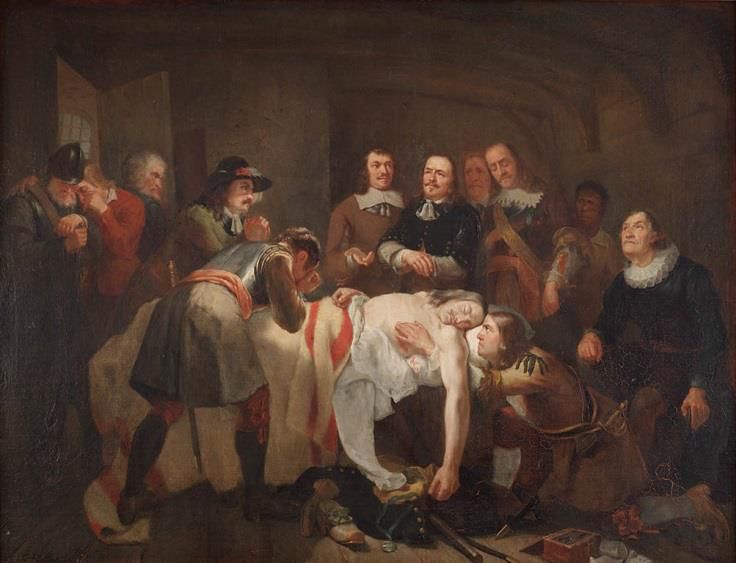 Christiaan Julius Lodewijk Portman (1799-1868). Dood van Admiraal Tromp, 1824. Olieverf op doek.