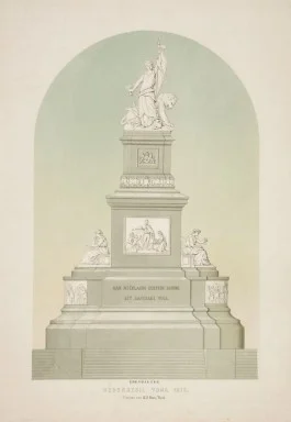 Het winnende ontwerp van J.Ph. Koelman en W.C. van der Waeyen Pieterszen dat echter slechts ten dele zou worden uitgevoerd. Collectie Haags Gemeentearchief